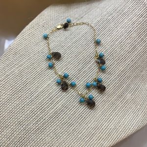 14k Gold multi color Stone Bracelet